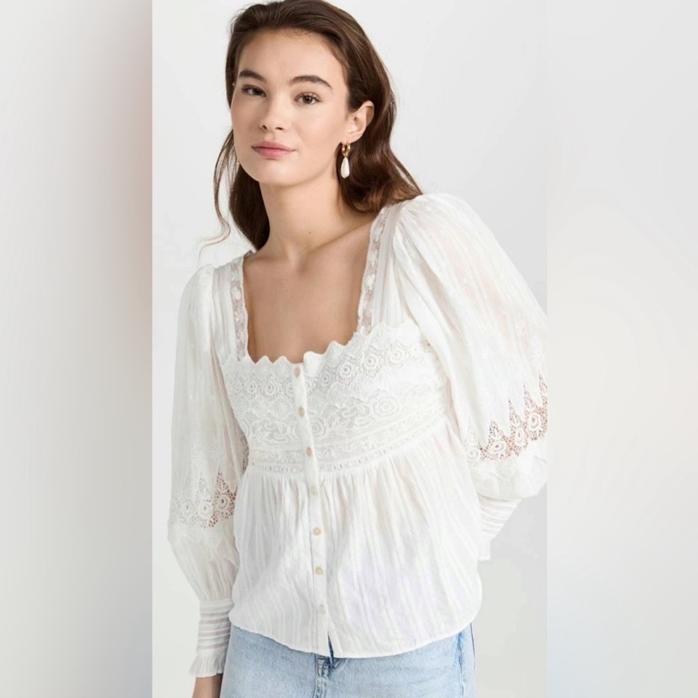 LoveShackFancy Anorette Blouse Size M